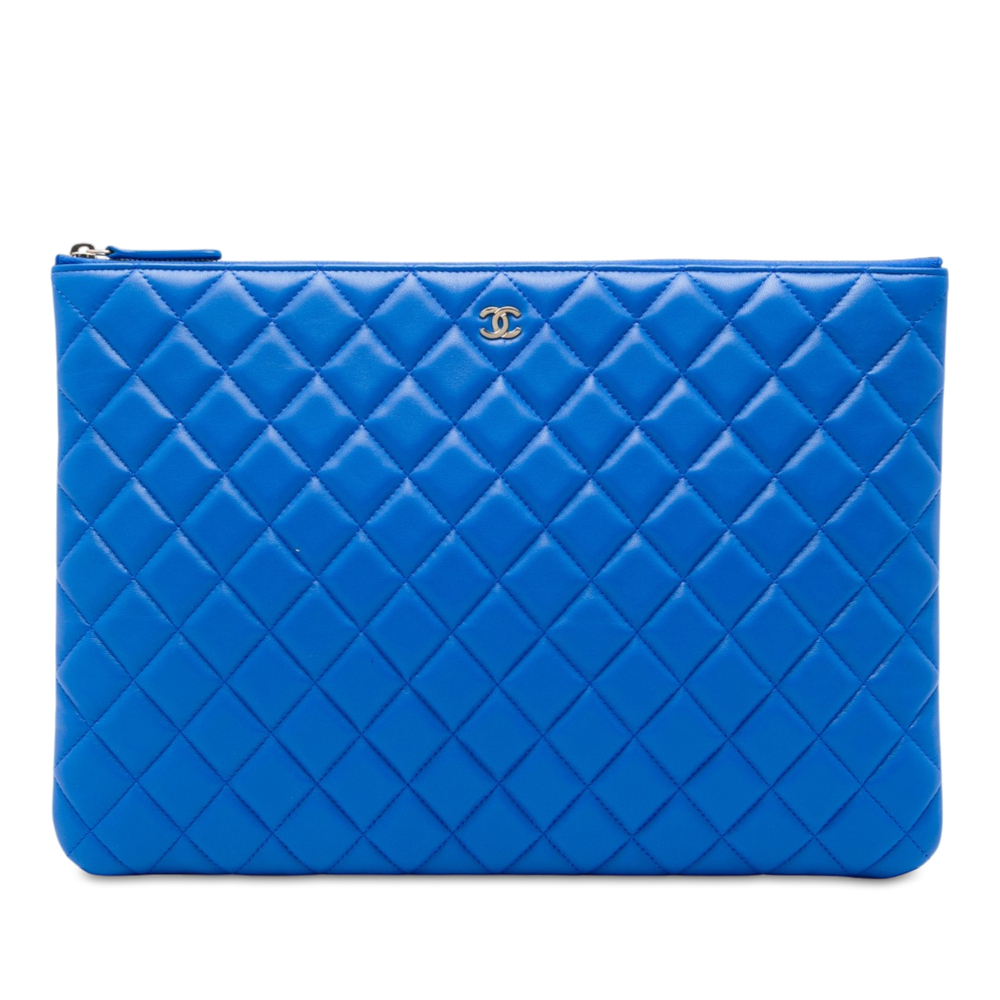 Pre-Loved Chanel Large Quilted Lambskin O Case Clutch